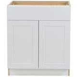 Cambridge Shaker Assembled 30x34.5x24.5 in. Plywood Base Cabinet w/ 1 Soft Close Drawer & 2 Soft Close Doors in White - Super Arbor