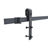Modern European Style 144 in. Matte Black Sliding Door Hardware (2-Set) - Super Arbor