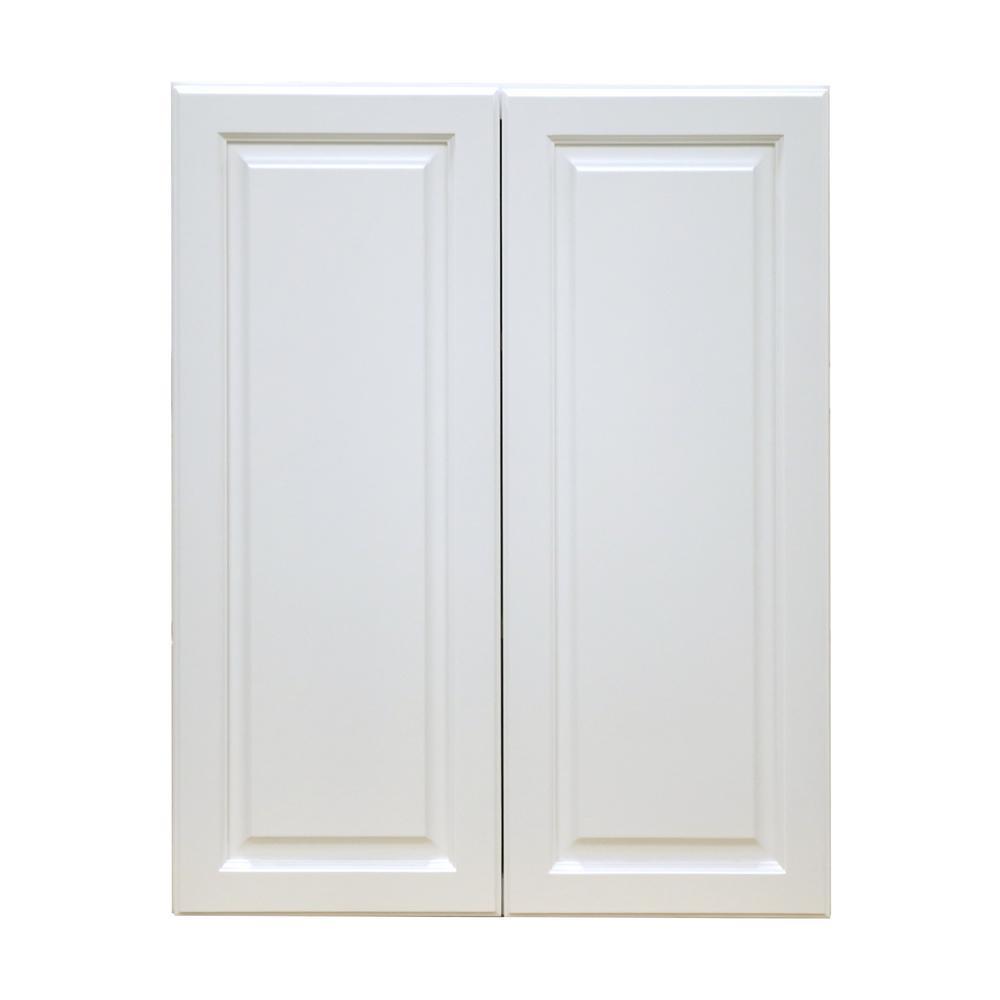 Newport Ready to Assemble 24x36x12 in. 2-Door Wall Cabinet with 2-Shelves in Classic White - Super Arbor