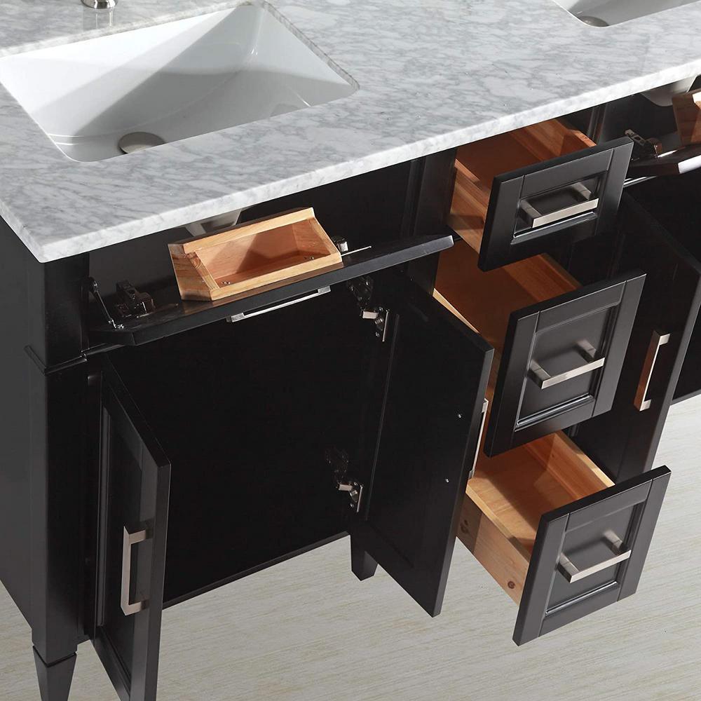 Savona 72 in. W x 22 in. D x 36 in. H Bath Vanity in Espresso with Vanity Top in White with White Basin and Mirror - Super Arbor