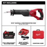 M18 18-Volt Lithium-Ion Cordless SAWZALL Reciprocating Saw W/(1) 3.0Ah Batteries, Charger, Hard Case - Super Arbor