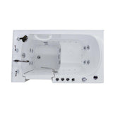 Nova Heated 52.8 in. Walk-In Whirlpool and Air Bath Tub in White with 1.28 GPF Single Flush Toilet - Super Arbor