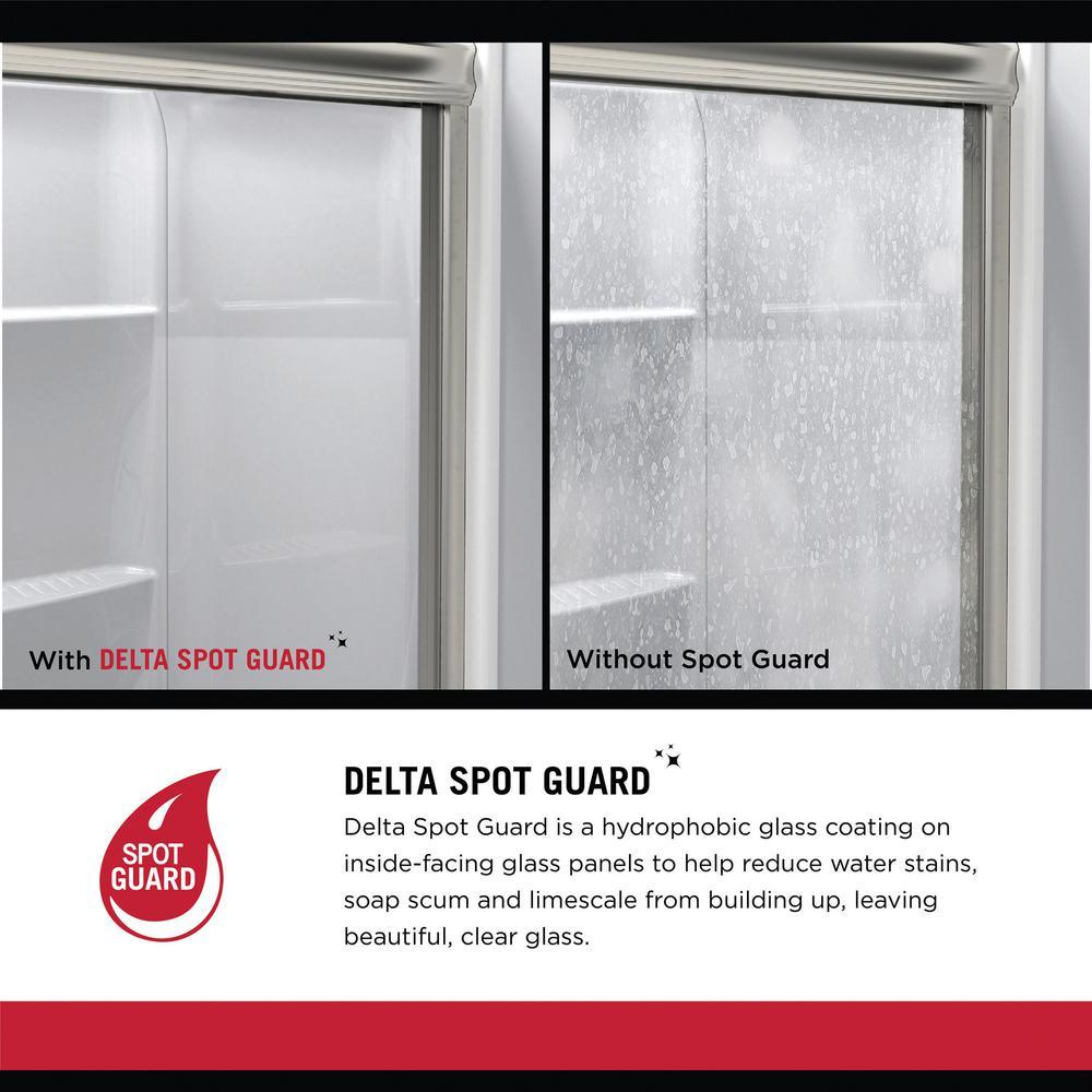 Portman 60 x 59-1/4 in. Frameless Mod Soft-Close Sliding Bathtub Door in Chrome with 3/8 in. (10mm) Clear Glass - Super Arbor