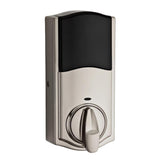 Z-Wave SmartCode Satin Nickel Single Cylinder Electronic Deadbolt featuring Tustin Hall/Closet Lever - Super Arbor