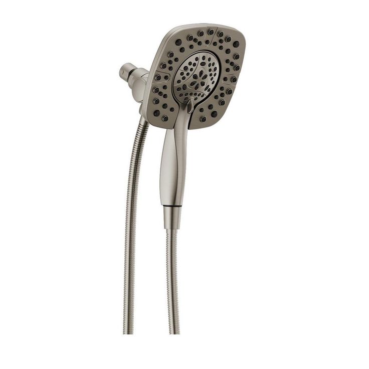 In2ition Two-in-One 4-Spray 6 in. Dual Wall Mount Fixed and Handheld Shower Head in Stainless