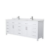 Beckett 42 in. W x 22 in. D Single Vanity in White with Cultured Marble Vanity Top in White with White Basin - Super Arbor