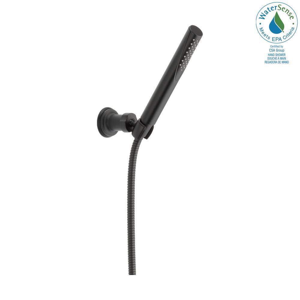 Grail 1-Spray 2 in. Single Wall Mount Handheld Shower Head in Matte Black - Super Arbor