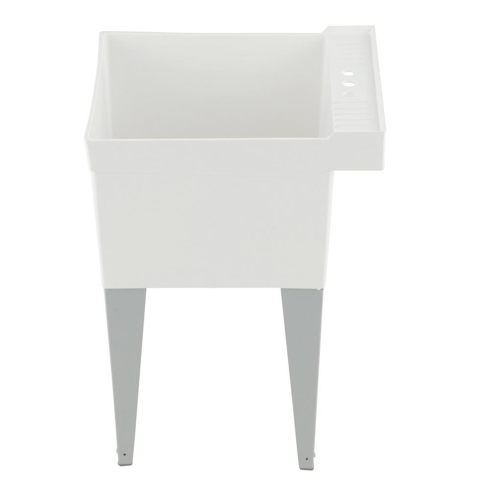 Utilatub 24 in. x 20 in. Structural Thermoplastic Floor-Mount Utility Tub in White - Super Arbor