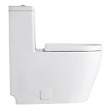 Modern Fashion Round Toilet 1-Piece White 1 Piece 0.8/1.28 GPF White Double Flush Toilet - Super Arbor