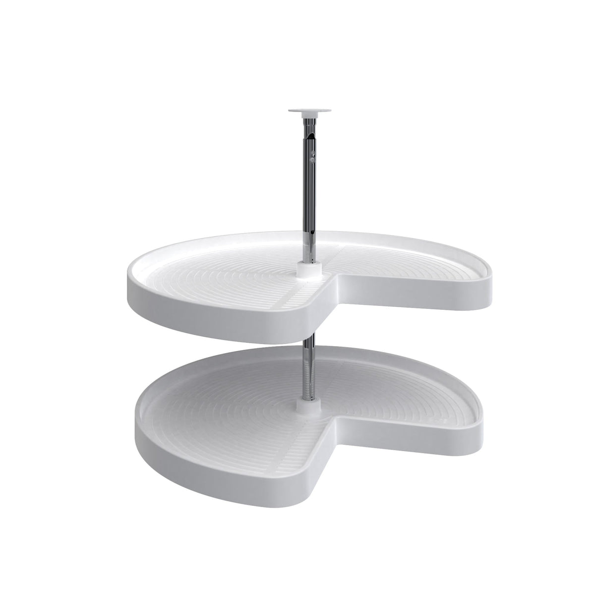 Rev-A-Shelf 28 in Almond Polymer Kidney Lazy Susan, 2-Shelf