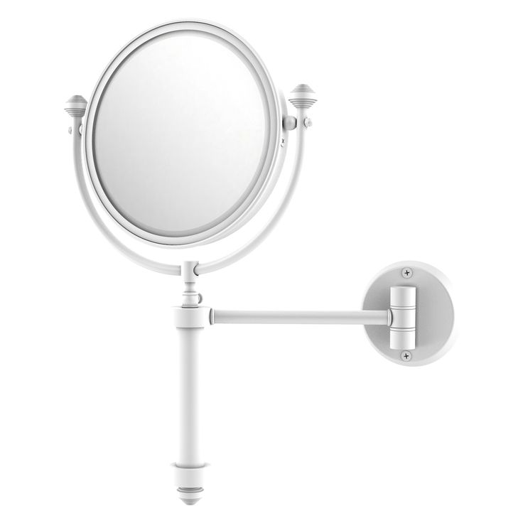 Allied Brass Southbeach 8-in x 16-in Matte White Double-Sided Magnifying Wall-Mounted Vanity Mirror
