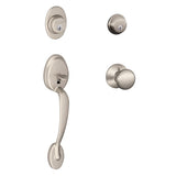 Plymouth Satin Nickel Double Cylinder Deadbolt with Plymouth Knob Door Handleset - Super Arbor