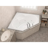 Malachite 5 ft. Acrylic Corner Drop-in Whirlpool Air Bathtub in White - Super Arbor