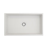 Farmhouse Apron-Front Fireclay 33 in. Single Bowl Kitchen Sink in White with Grid - Super Arbor