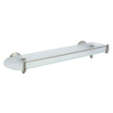 Antica 20 in. W Frosted Glass Shelf with Rail in Rubbed Bronze - Super Arbor