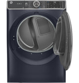 GE 7.8-cu ft Reversible Side-Swing Door Stackable Steam Cycle Gas Dryer, Sapphire Blue, ENERGY STAR