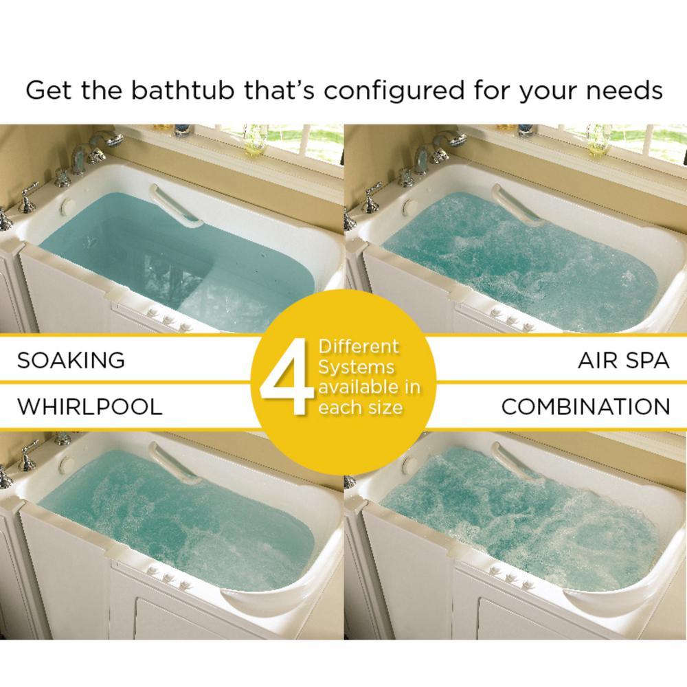 Gelcoat Value Series 52in. x 32in. Right Hand Touch Control Walk-In Whirlpool Bathtub with Outward Opening Door in White - Super Arbor