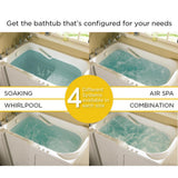 Gelcoat Value Series 52in. x 32in. Right Hand Touch Control Walk-In Whirlpool Bathtub with Outward Opening Door in White - Super Arbor