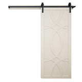 42 in. x 84 in. Hollywood Bright White Wood Sliding Barn Door with Hardware Kit - Super Arbor