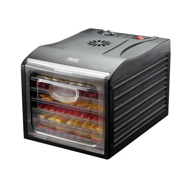 Professional 6-Tray Black Food Dehydrator with Drip Tray