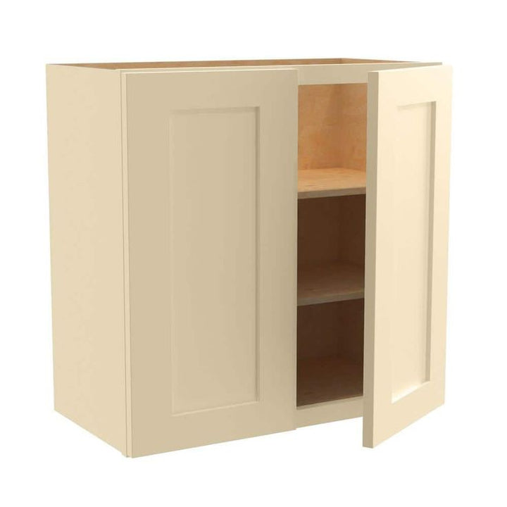 Home Decorators Collection Newport 24 in. W x 12 in. D x 24 in. H Assembled Plywood Wall Bridge Kitchen Cabinet in Blended Cream with Soft Close