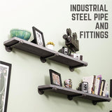1/2 in. Black Pipe 10 in. L Wall Mounted Shelf Bracket Kit (6-Pack)