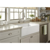 Bradstreet II Farmhouse Fireclay 30 in. Single Bowl Kitchen Sink in Crisp White with Disposal Drain