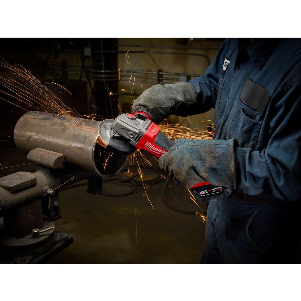 M18 FUEL 18-Volt Lithium-Ion Brushless Cordless 4-1/2 in./5 in. Braking Grinder Kit w/Two 5.0Ah Batteries and Hard Case - Super Arbor