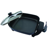 8 in. Black Non-Stick Electric Skillet with Heat Resistant Handles