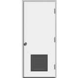 30 in. x 80 in. Premium Vented Flush White Primed Left-Hand Outswing Steel Prehung Front Door with 4 in. Wall - Super Arbor