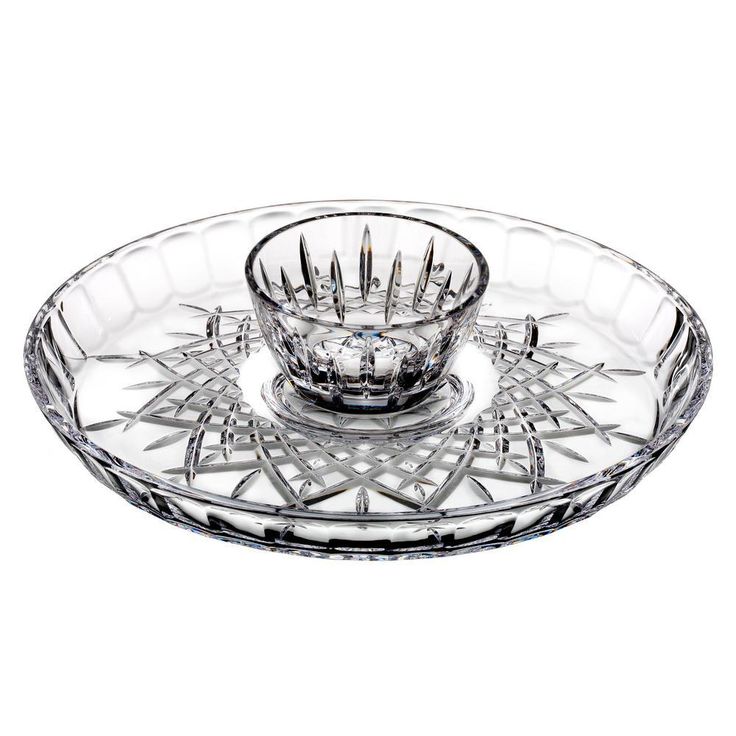 Markham 12.5 in. Clear Crystal Round Chip and Dip Server