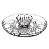 Markham 12.5 in. Clear Crystal Round Chip and Dip Server