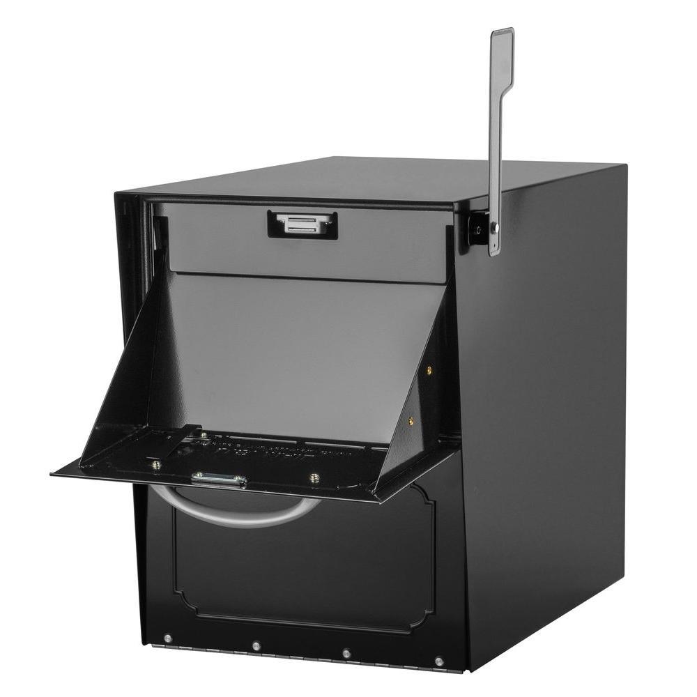 Oasis Jr. Elite Black Post-Mount Locking Mailbox - Super Arbor