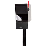 LetterSentry Black Post Mount Locking Mail and Small Parcel Box - Super Arbor