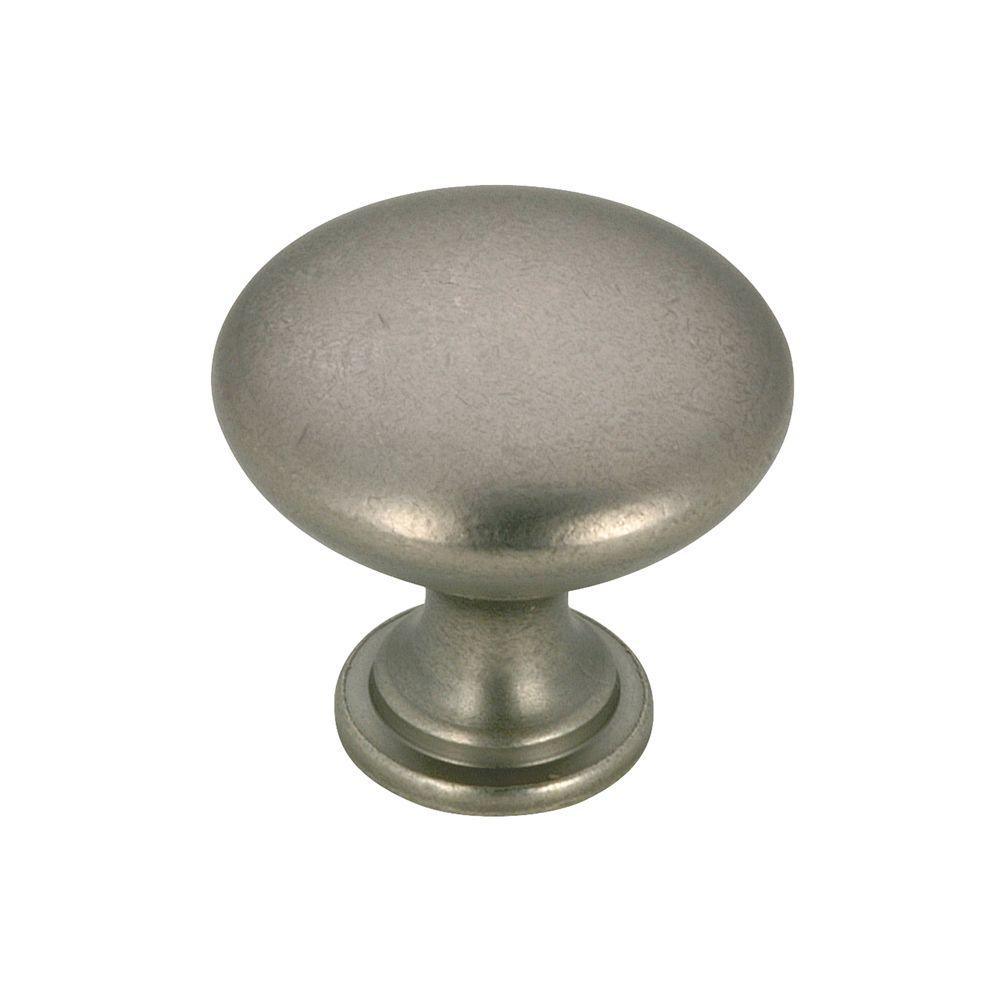 1-1/8 in. Brushed Nickel Contemporary and Modern Knob - Super Arbor