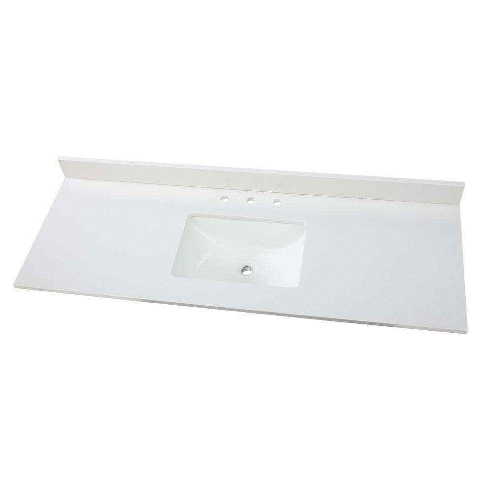 49 in. W Marble Vanity Top in Carrara - Super Arbor