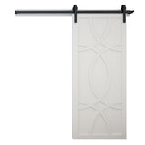42 in. x 84 in. Hollywood Bright White Wood Sliding Barn Door with Hardware Kit - Super Arbor