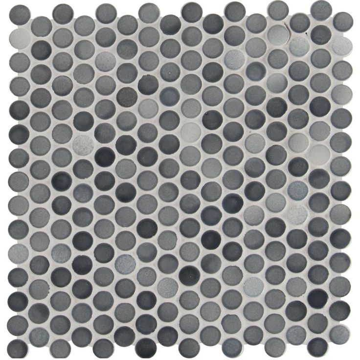 MSI Penny Round Grigio Mix 12.2 in. x 11.3 in. x 6 mm Glossy Ceramic Mesh-Mounted Mosaic Tile (14.36 sq. ft. / Case)