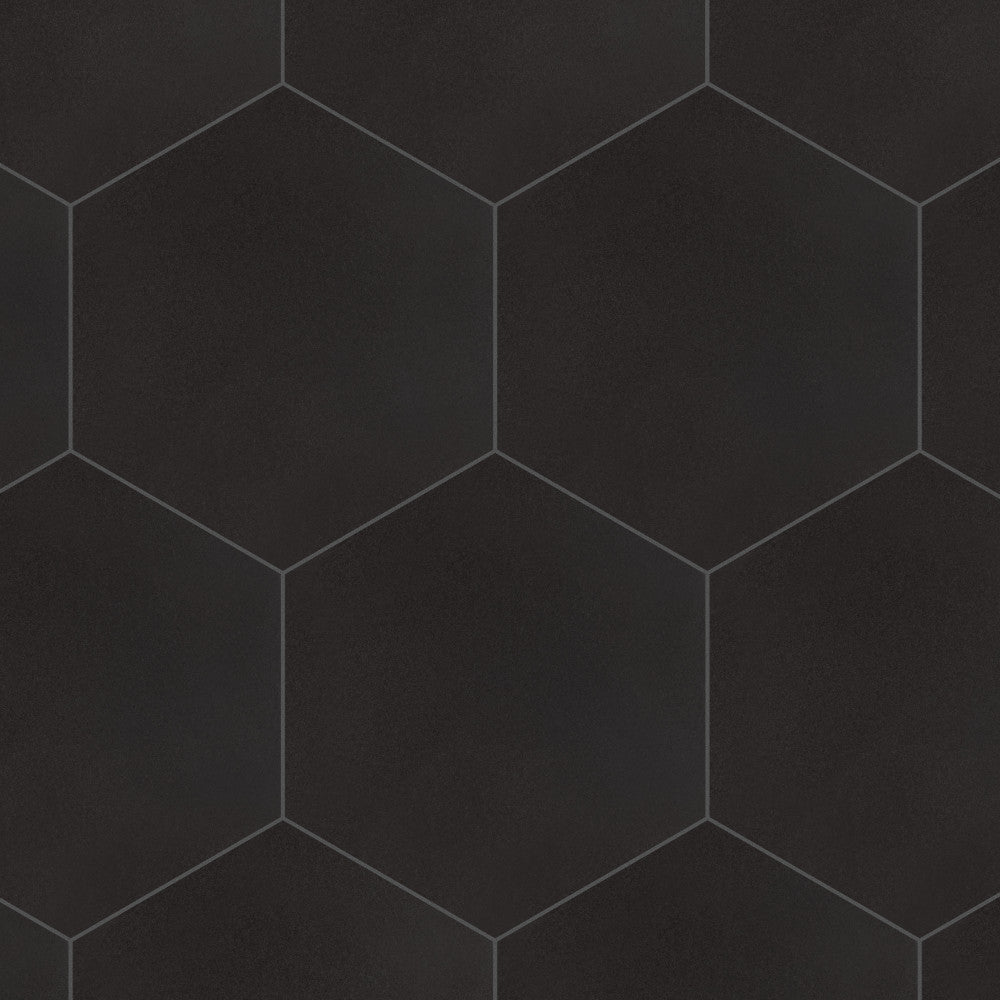Merola Tile Textile Hex Black 8-5/8 in. x 9-7/8 in. Porcelain Floor and Wall Tile (11.56 sq. ft. / case)