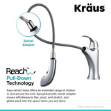 Kraus Oren Chrome 1-Handle Deck-Mount Pull-Out Handle Kitchen Faucet