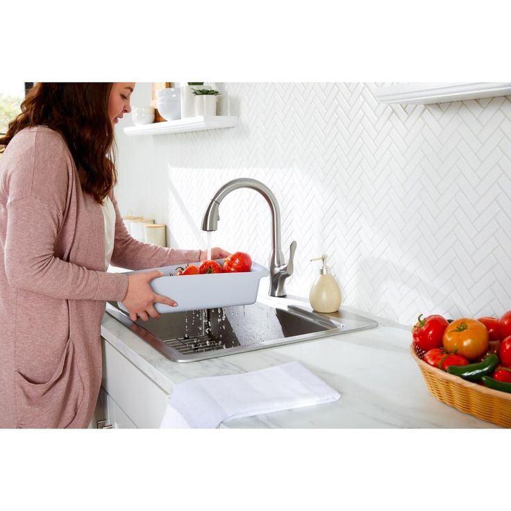 Avenue Stainless Steel 33 in. Single Bowl Undermount/Drop-in Kitchen Sink with Faucet and Workstation Kit