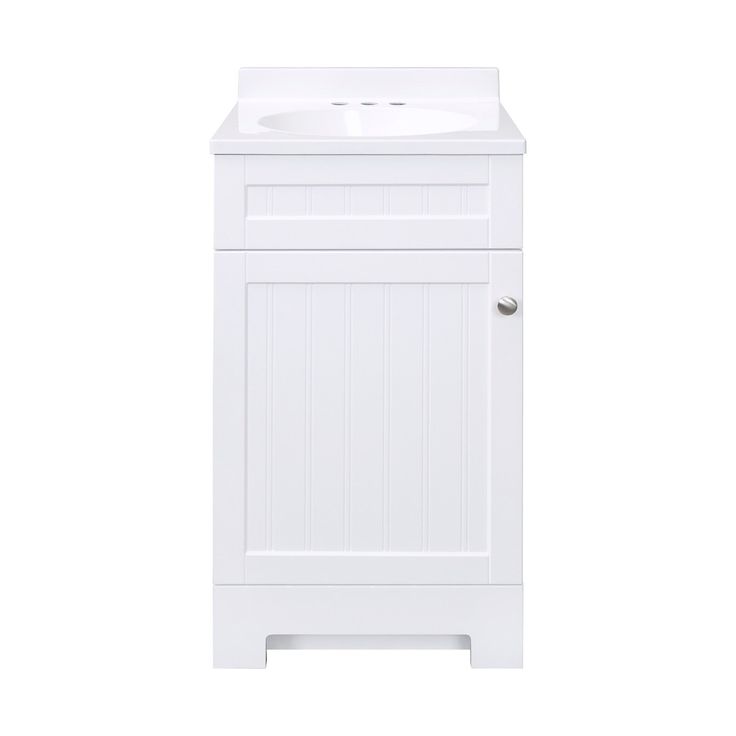 Style Selections Ellenbee 18-in White Single Sink Bathroom Vanity with White Cultured Marble Top