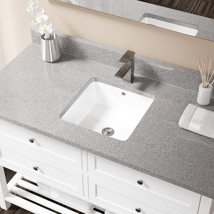MR Direct Undermount Porcelain Bathroom Sink in White with Pop-Up Drain in Brushed Nickel