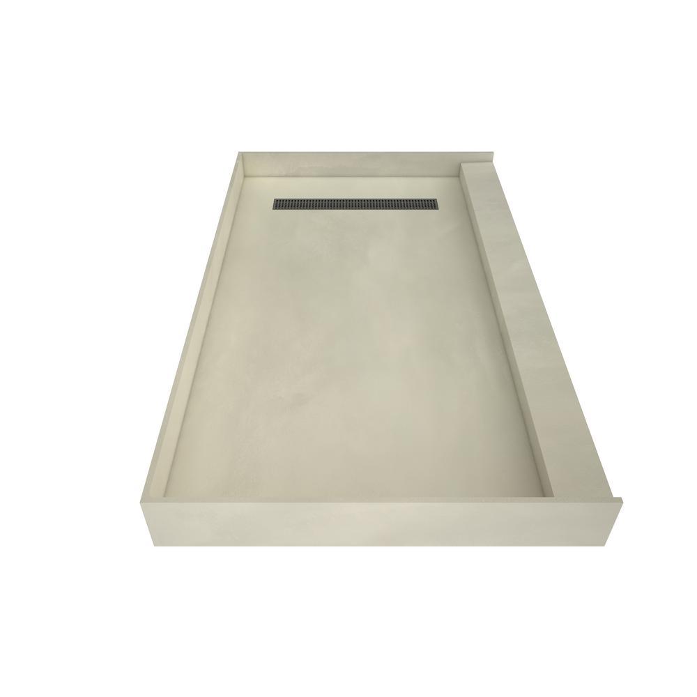 Redi Trench 32 in. x 60 in. Single Threshold Shower Base with Right Drain and Brushed Nickel Trench Grate - Super Arbor