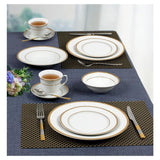 24-Piece Formal Gold Border Porcelain Dinnerware Set (Service for 4)