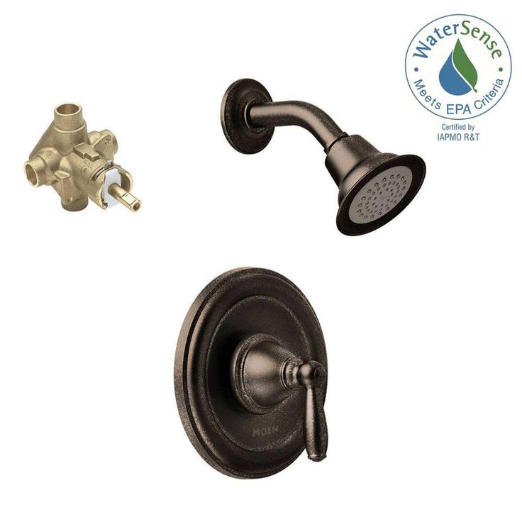 Brantford Single-Handle 1-Spray Posi-Temp Shower Faucet Trim Kit with Valve in Oil Rubbed Bronze (Valve Included)