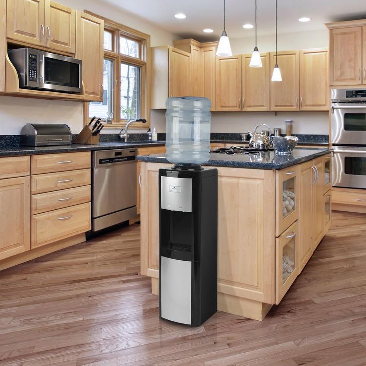 3-5 Gal.  ENERGY STAR Room/Cold Temperature Top Load Water Cooler Dispenser w/ Adjustable Cold Thermostat Black/Platinum