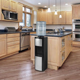 3-5 Gal.  ENERGY STAR Room/Cold Temperature Top Load Water Cooler Dispenser w/ Adjustable Cold Thermostat Black/Platinum