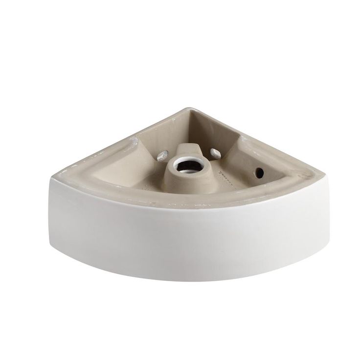 Elanti Wall-Mounted Corner Bathroom Sink in White