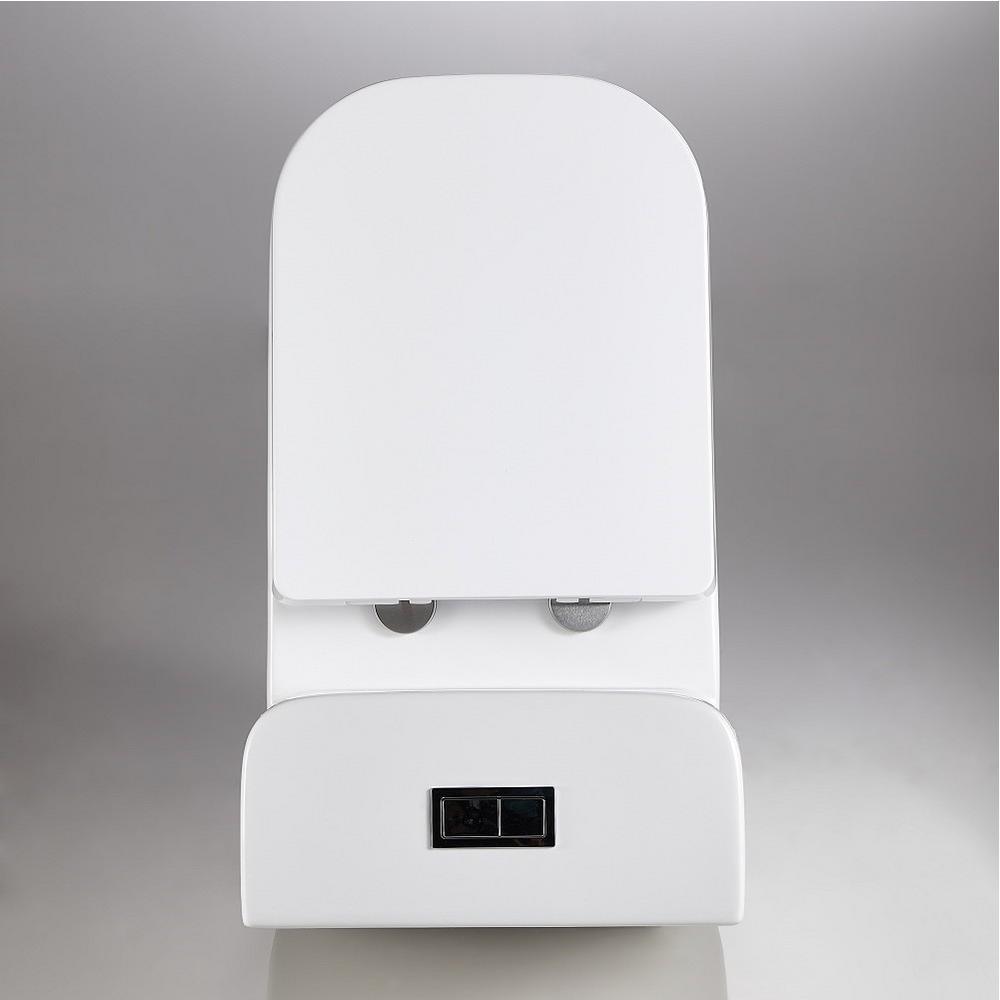 1-Piece 1.28 GPF Dual Flush Ceramic Square Elongated Toilet in White, Seat Included - Super Arbor